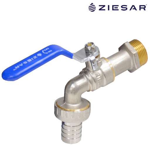 BRASS BIB COCK 1/2" BLUE ZIESAR