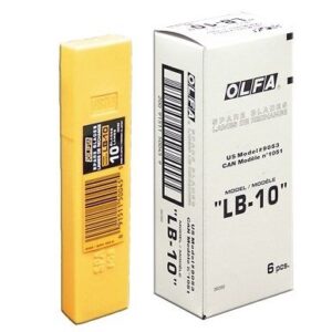 Olfa LB-10 Heavy Duty Spare Blades, 18mmX100mm, 10/Pack